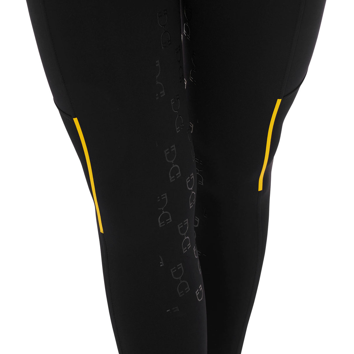 Leggings da donna full grip con inserti in tessuto microtraforato Equestro nero