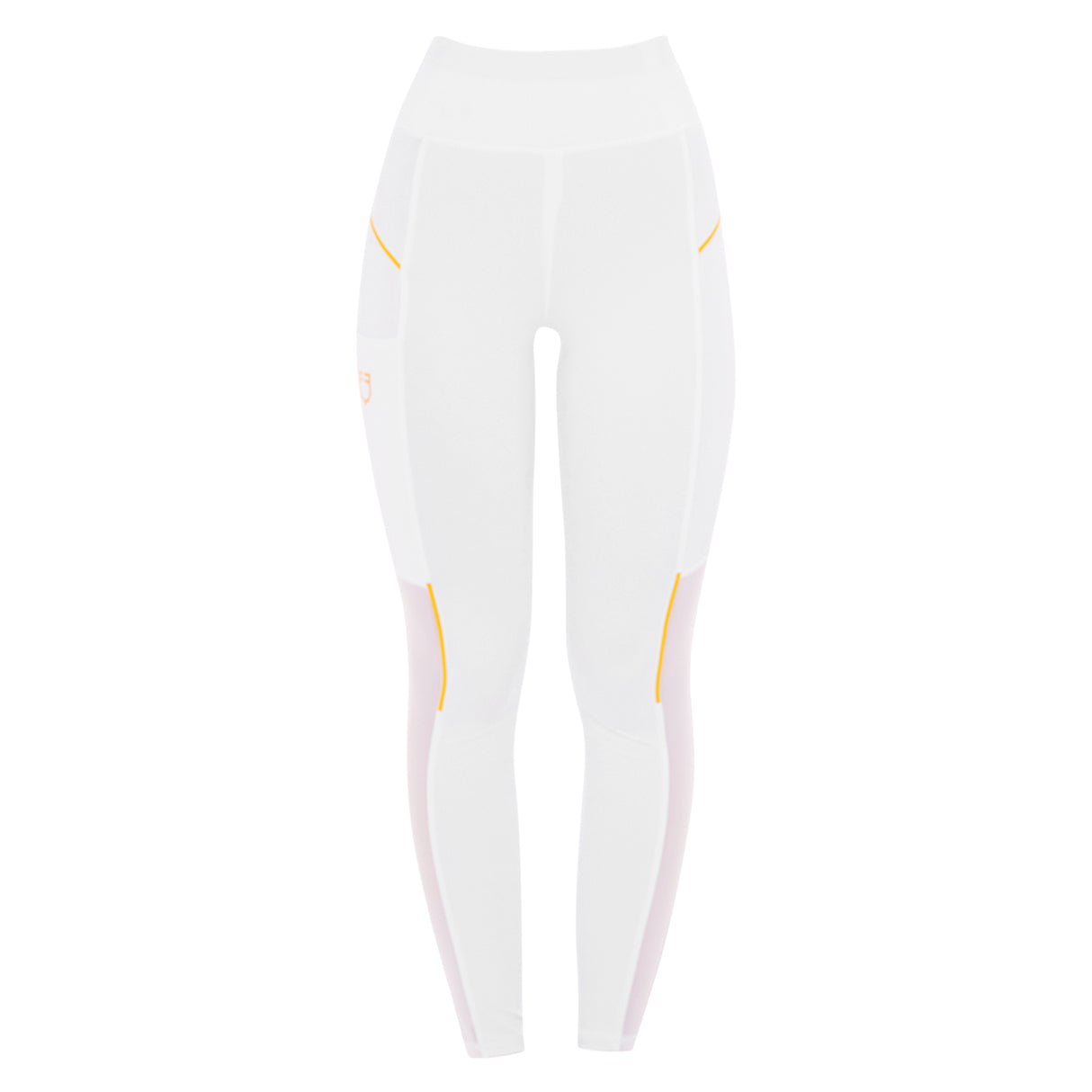 Leggings da donna full grip con inserti in tessuto microtraforato Equestro bianco