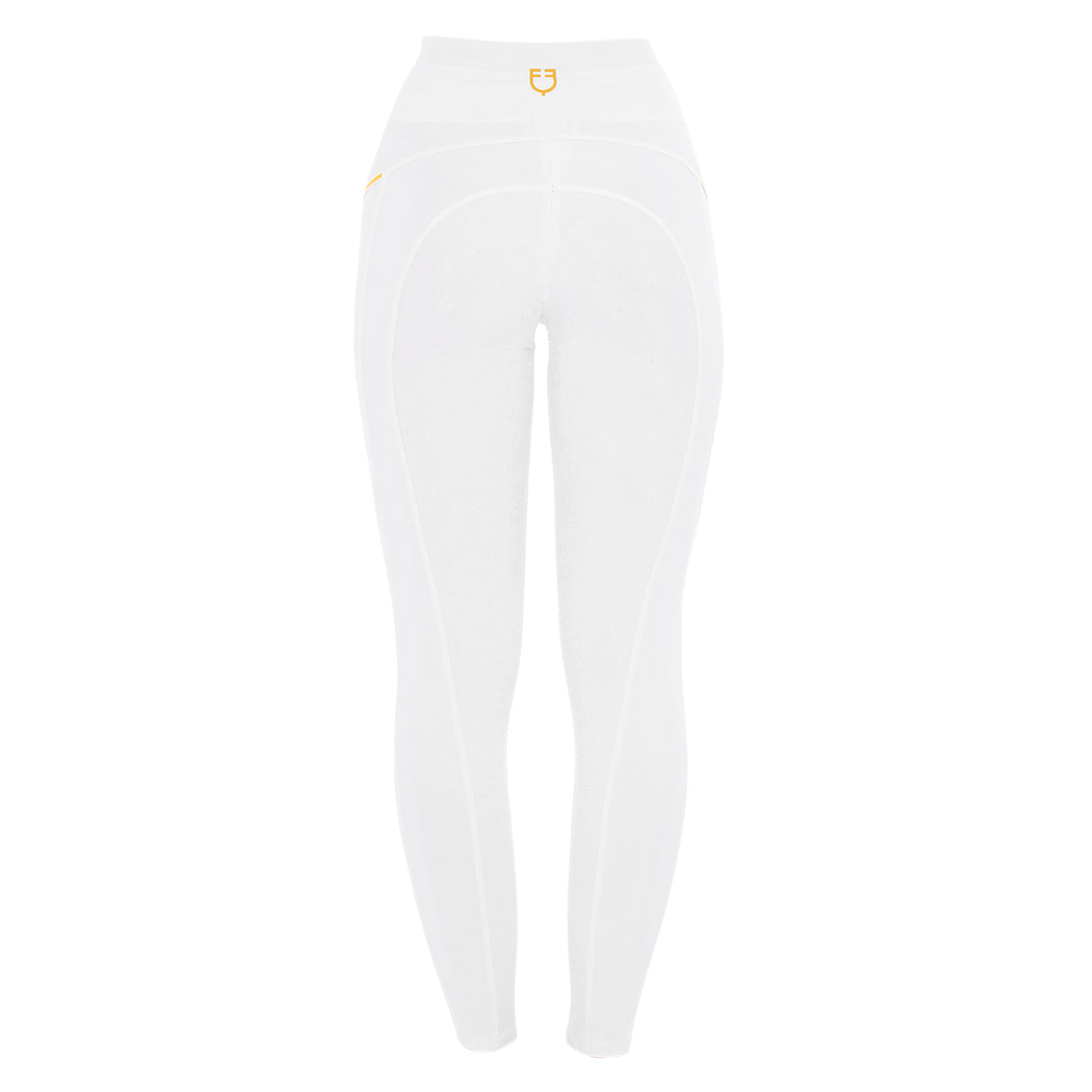 Leggings da donna full grip con inserti in tessuto microtraforato Equestro bianco