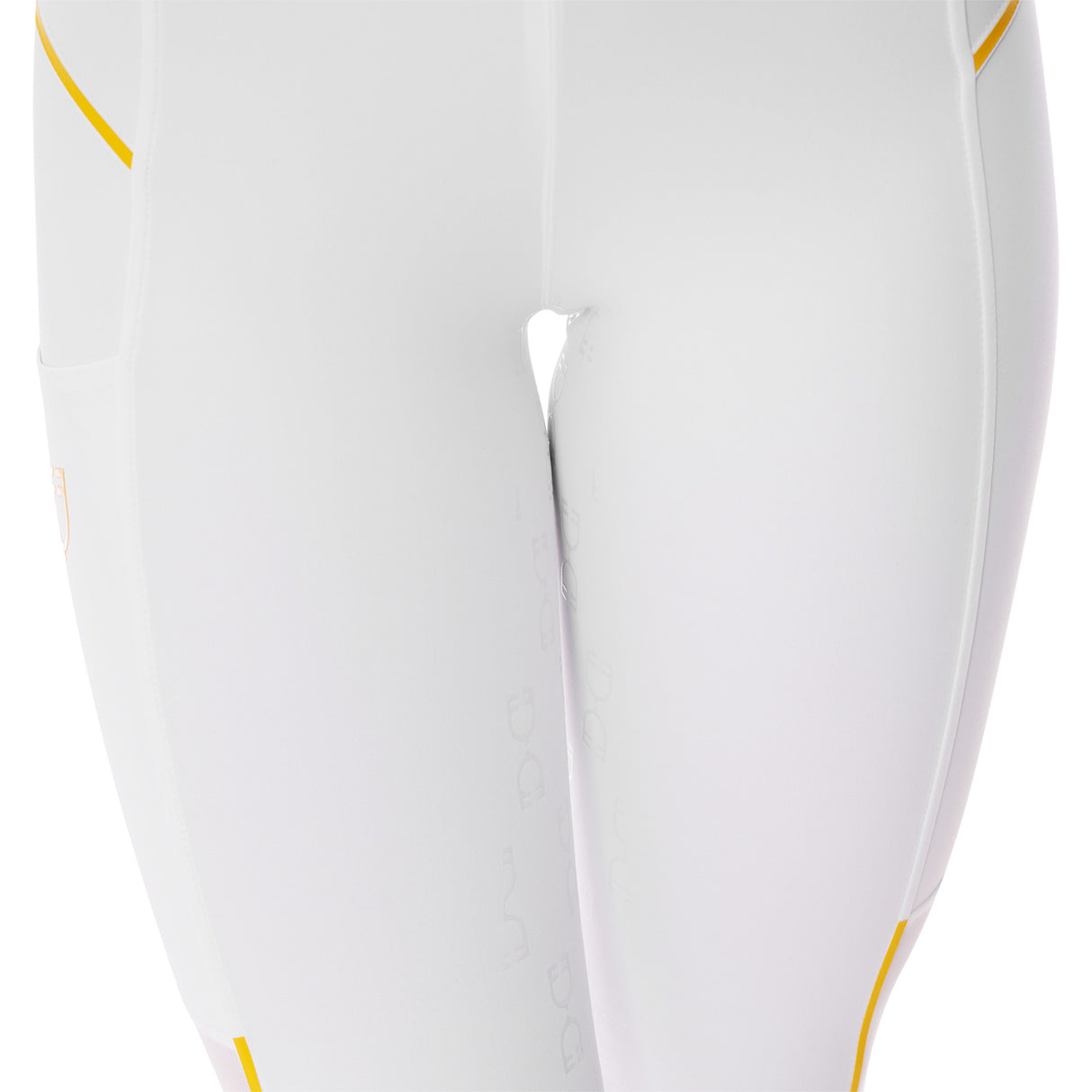 Leggings da donna full grip con inserti in tessuto microtraforato Equestro bianco
