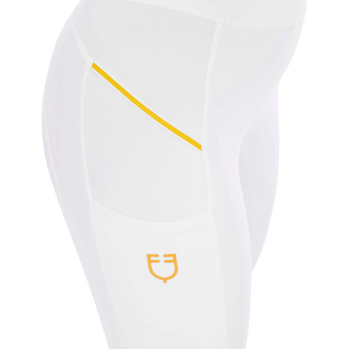 Leggings da donna full grip con inserti in tessuto microtraforato Equestro bianco