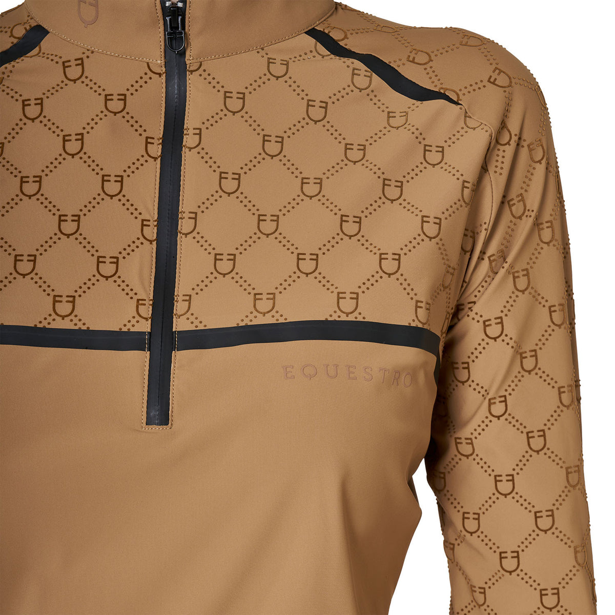 Polo allenamento donna maniche lunghe stampa monogram Equestro