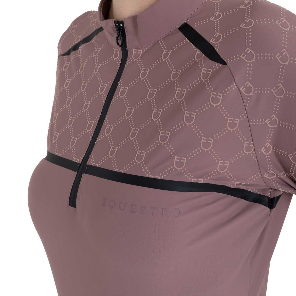 Polo allenamento donna maniche lunghe stampa monogram Equestro
