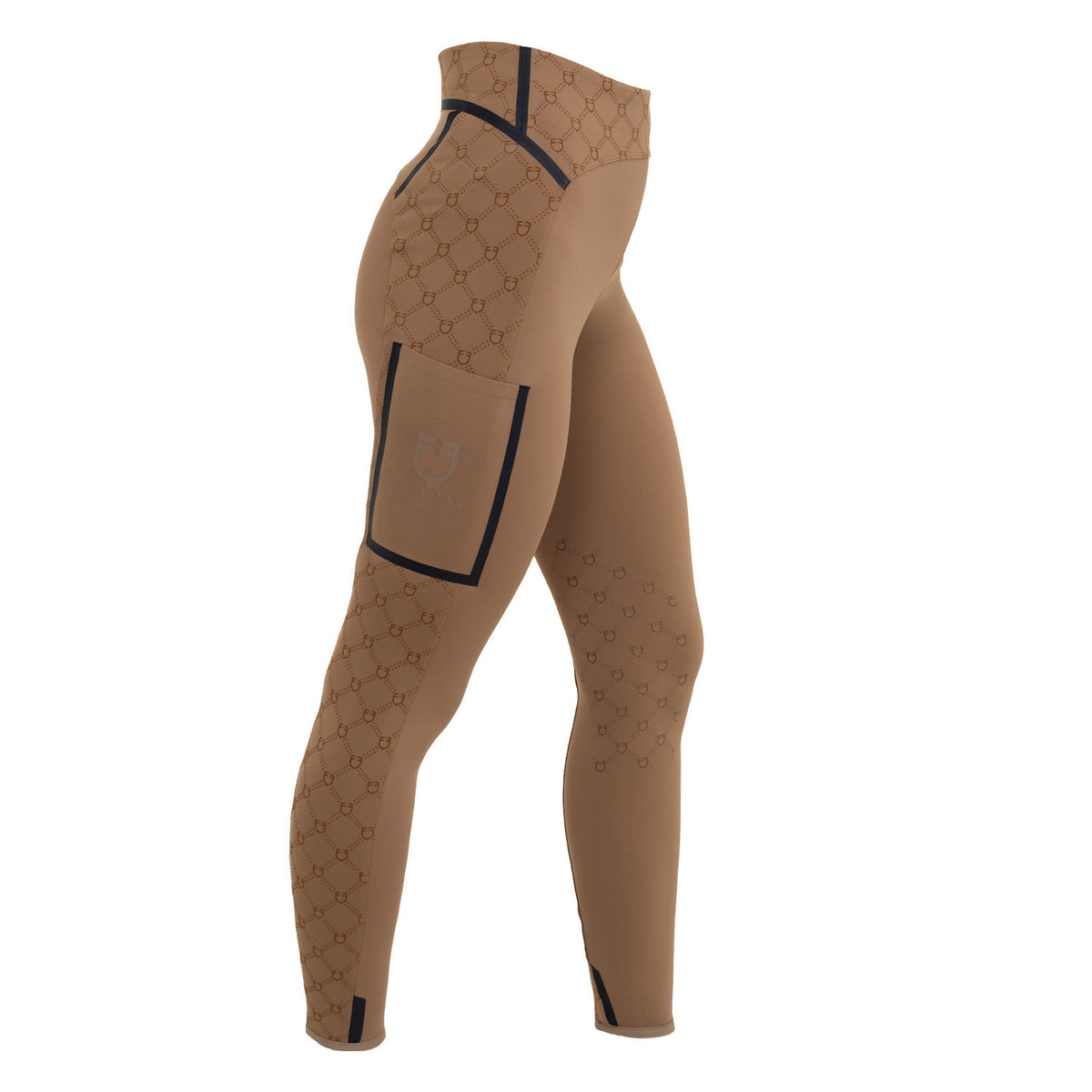 Leggings donna vita alta in tessuto tecnico monogram Equestro