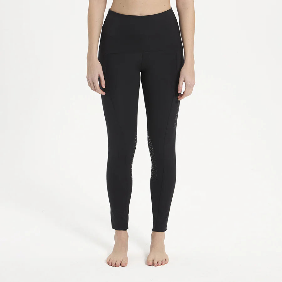 Leggings donna grip al ginocchio EMERALD Ublack nero