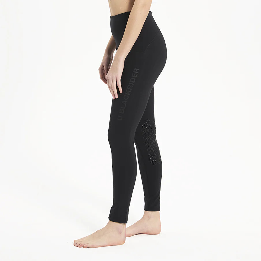 Leggings donna grip al ginocchio EMERALD Ublack nero
