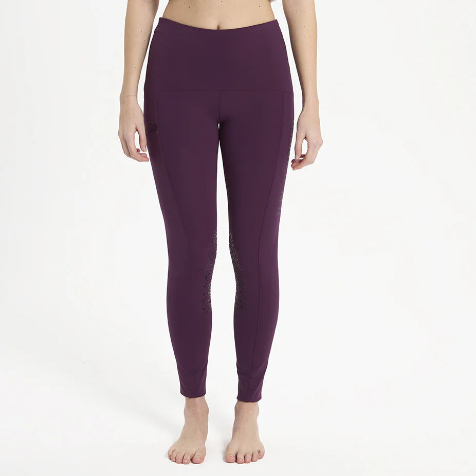 Leggings donna grip al ginocchio EMERALD Ublack burgundy