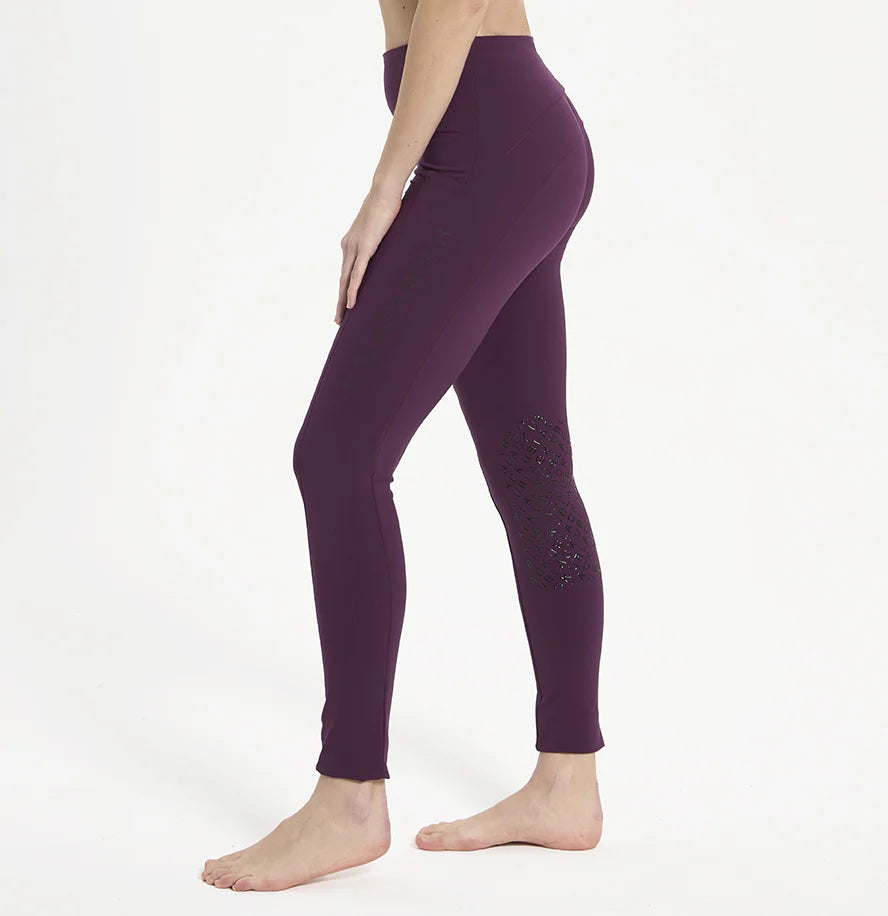 Leggings donna grip al ginocchio EMERALD Ublack burgundy