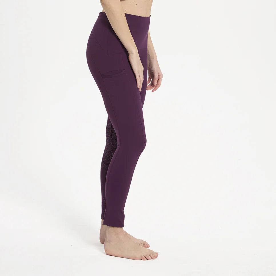 Leggings donna grip al ginocchio EMERALD Ublack burgundy