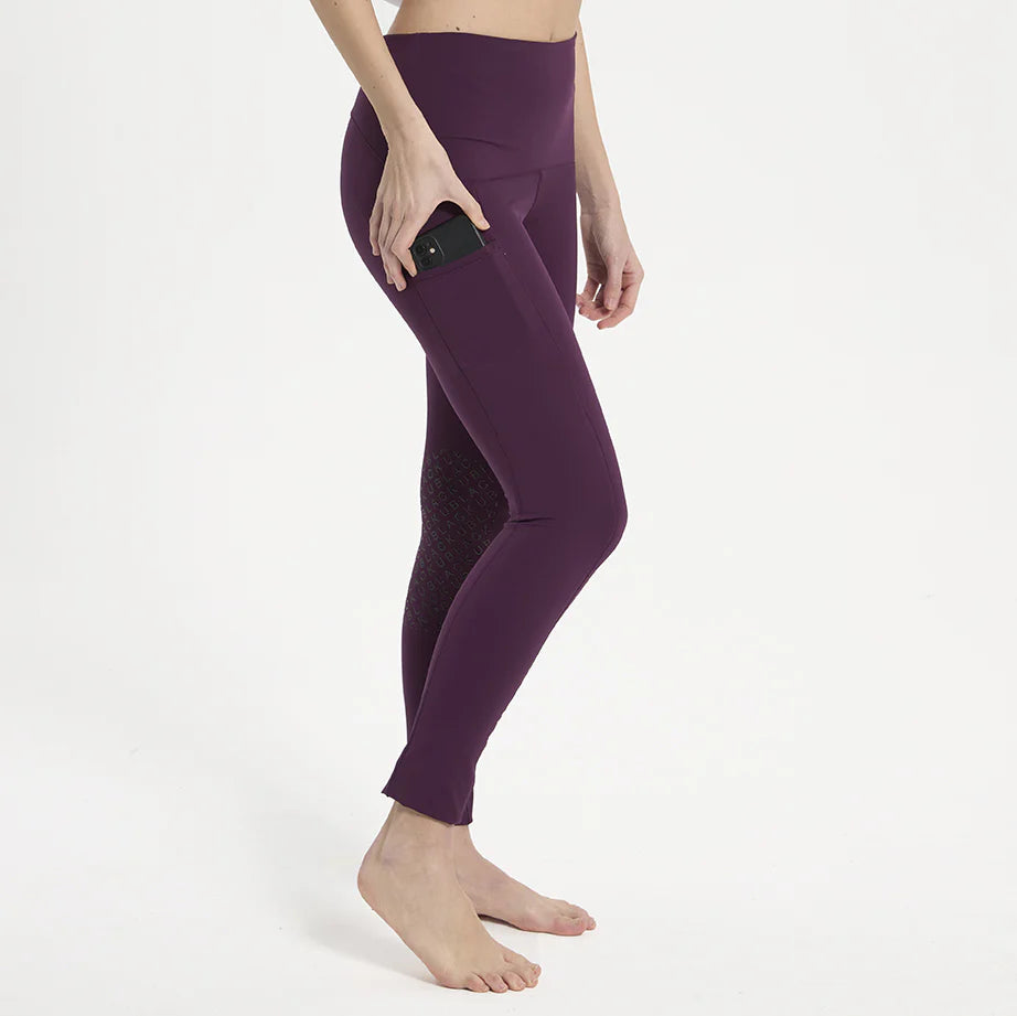 Leggings donna grip al ginocchio EMERALD Ublack burgundy