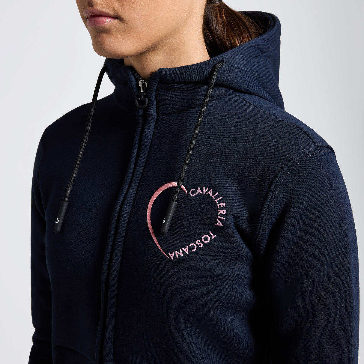 Felpa da Bambina Cavalleria Toscana in Cotone con Zip e logo con cuore