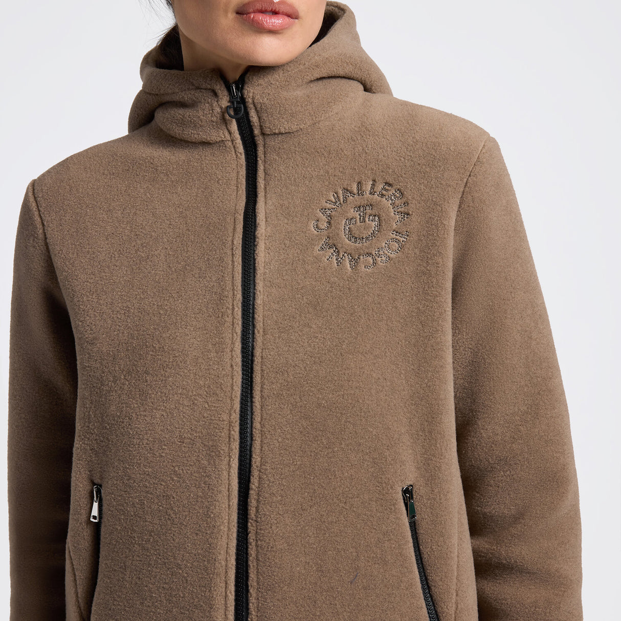 Felpa con Cappuccio da Donna Cavalleria Toscana in Fleece Tecnico
