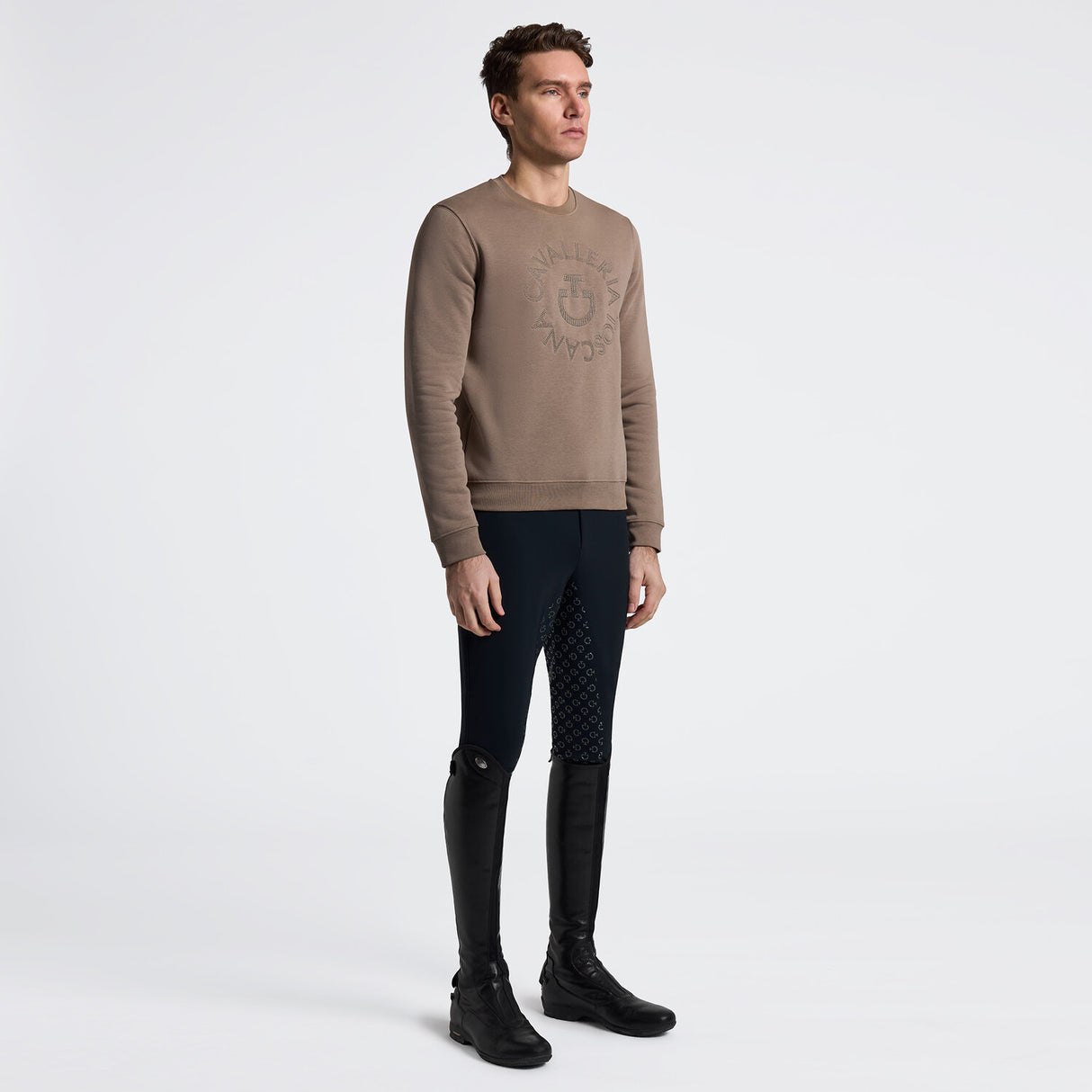 Felpa da Uomo Cavalleria Toscana Girocollo in Cotone con Log