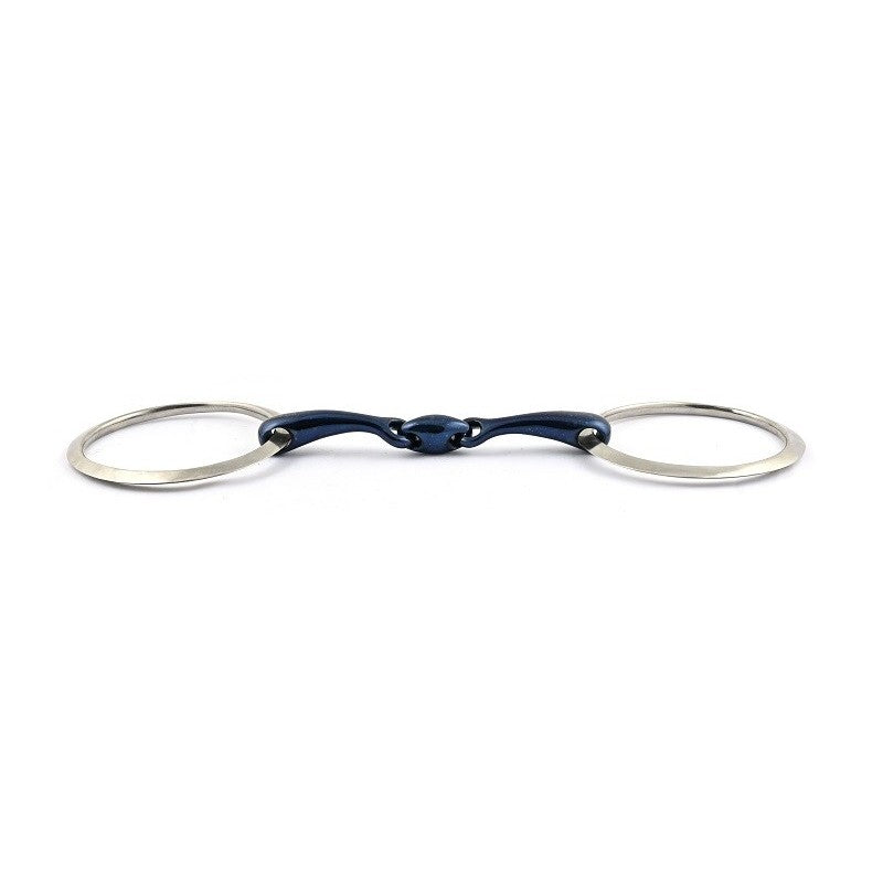 French Mouth loose large flat ring Blue Steel bit