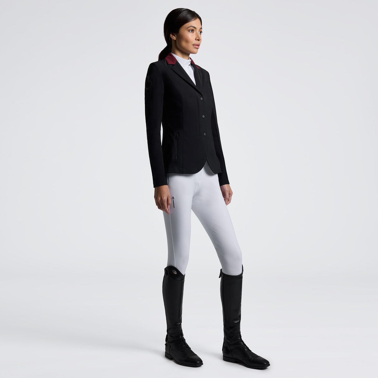 Giacca da competizione per donna Cavalleria Toscana con zip e inserti in maglia tecnica REVO