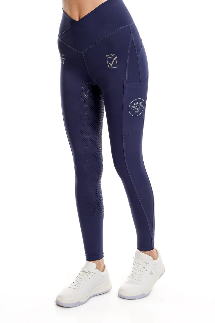 Leggings Equitazione ICT con Grip Navy