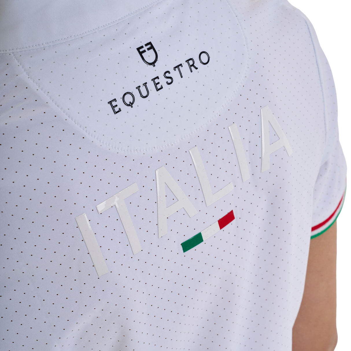 Polo bambina da concorso con zip Equestro X FISE