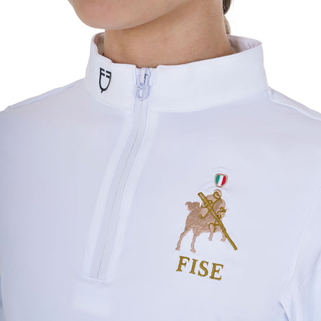 Polo bambina da concorso maniche lunghe Equestro X FISE