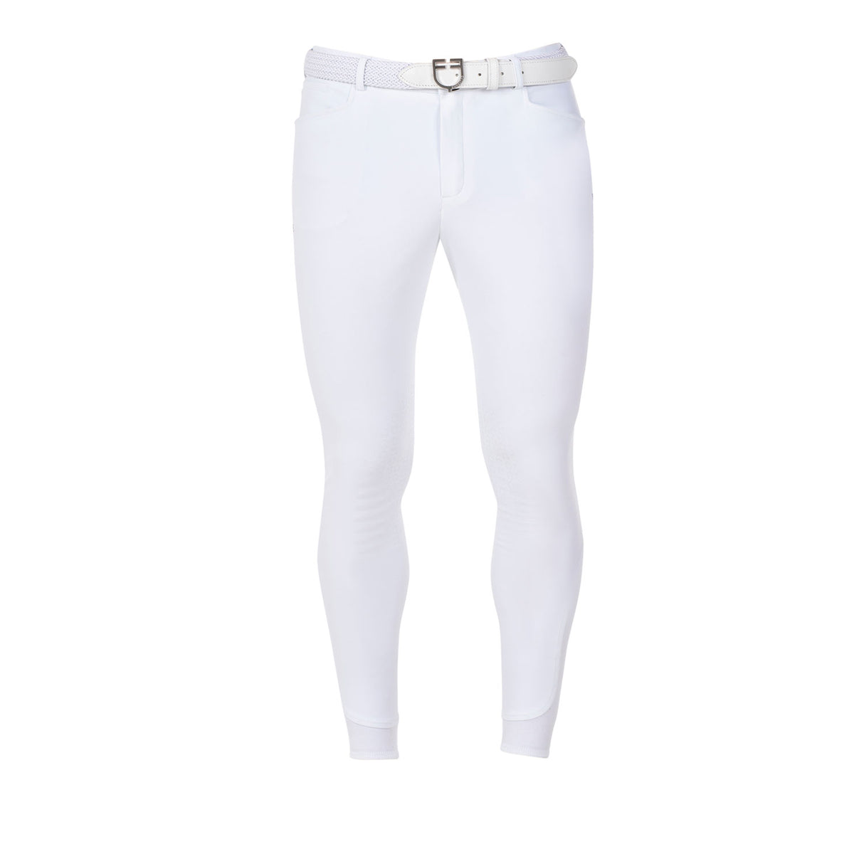 Pantaloni uomo grip ginocchio Equestro X FISE bianco