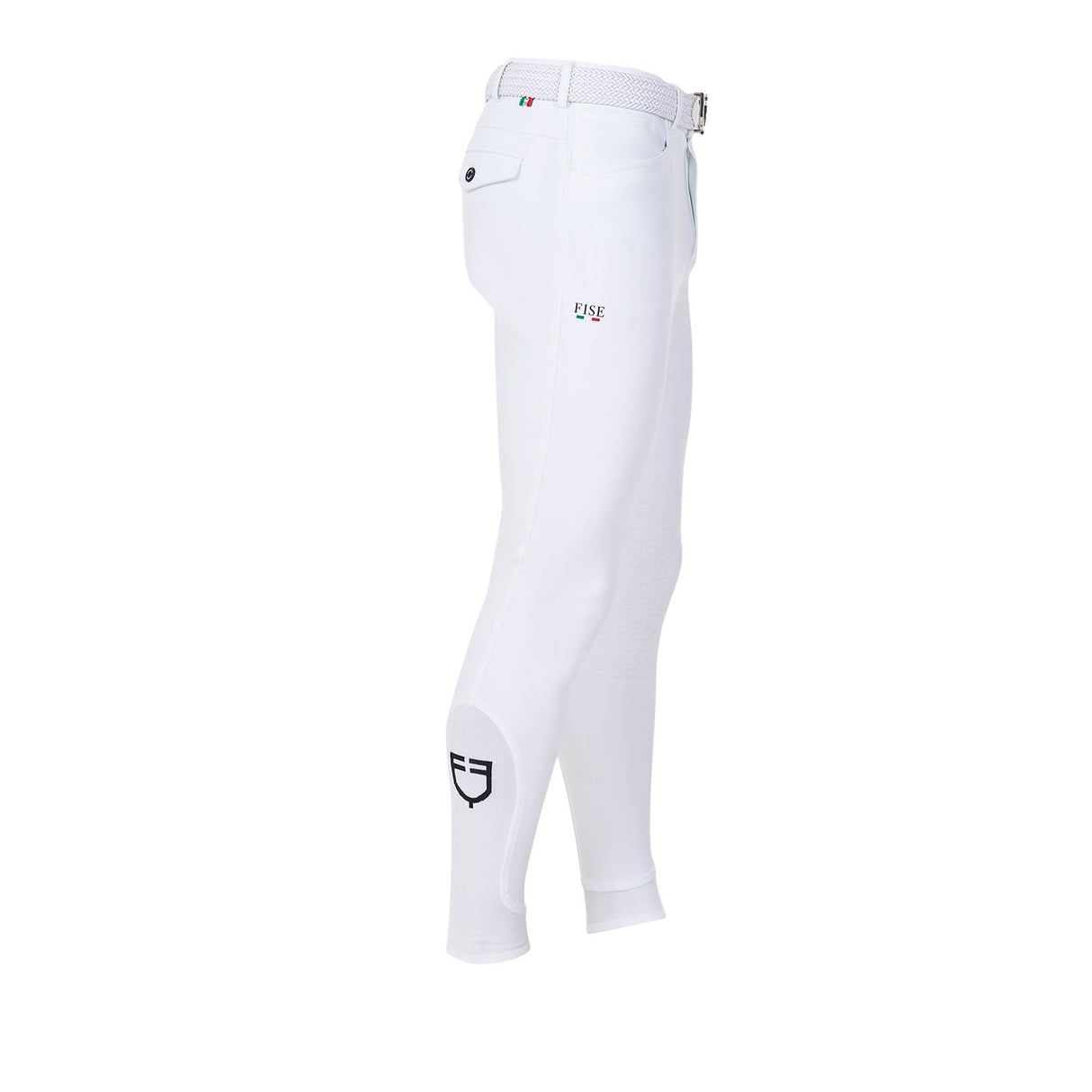 Pantaloni uomo grip ginocchio Equestro X FISE bianco