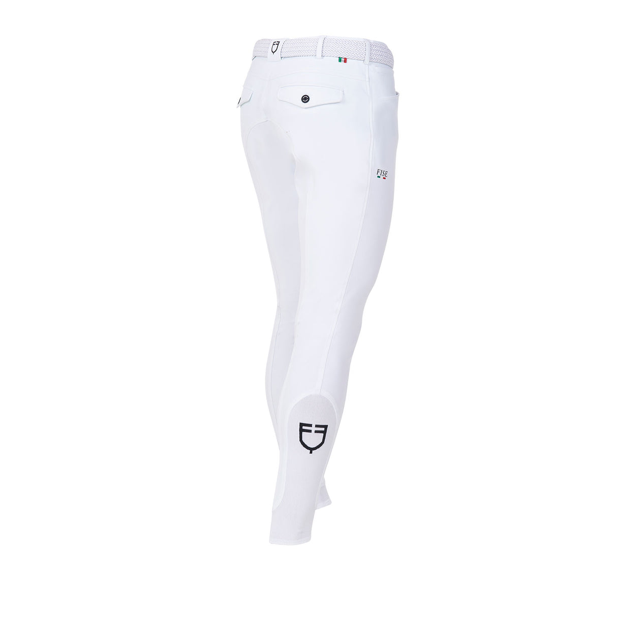 Pantaloni uomo grip ginocchio Equestro X FISE bianco