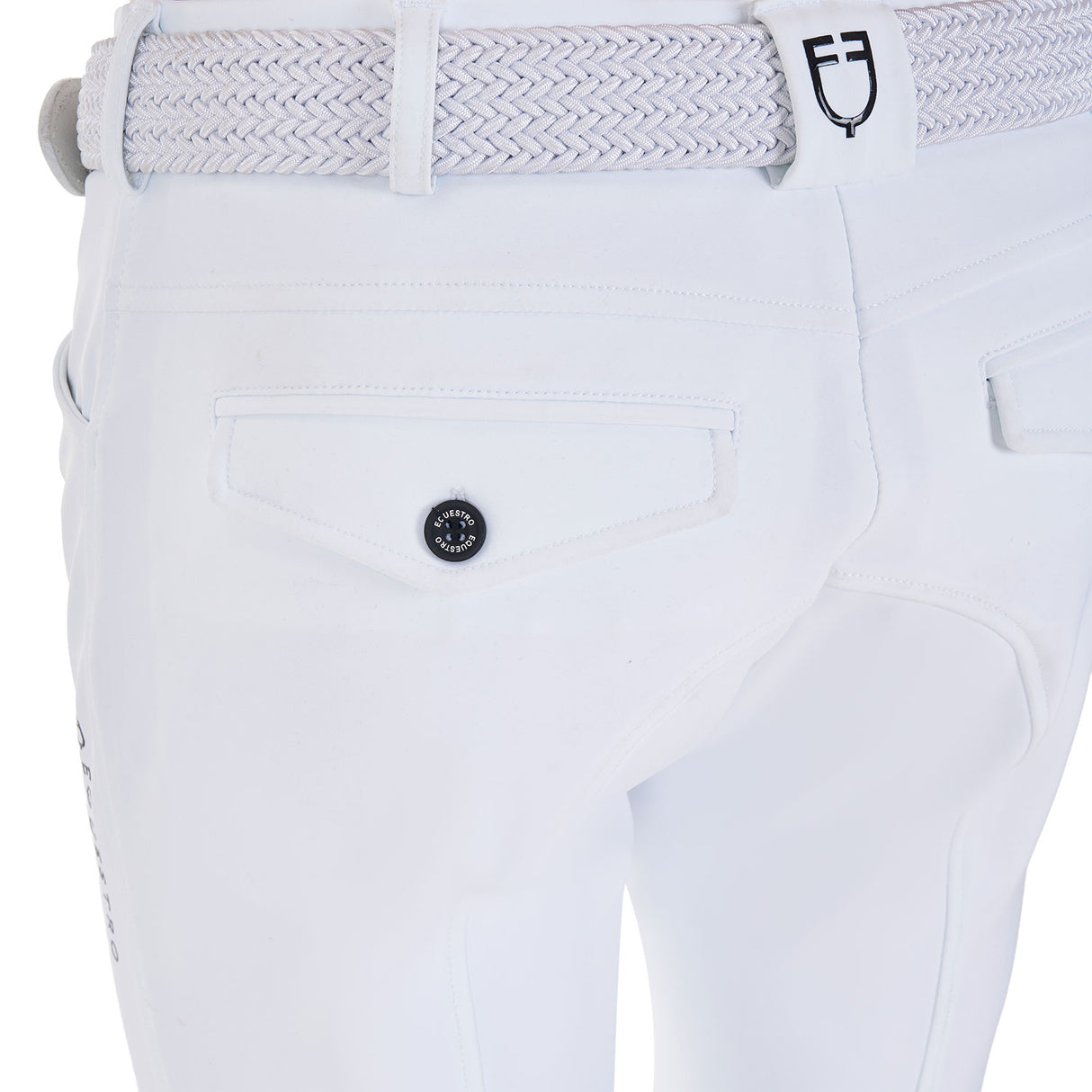 Pantaloni uomo grip ginocchio Equestro X FISE bianco