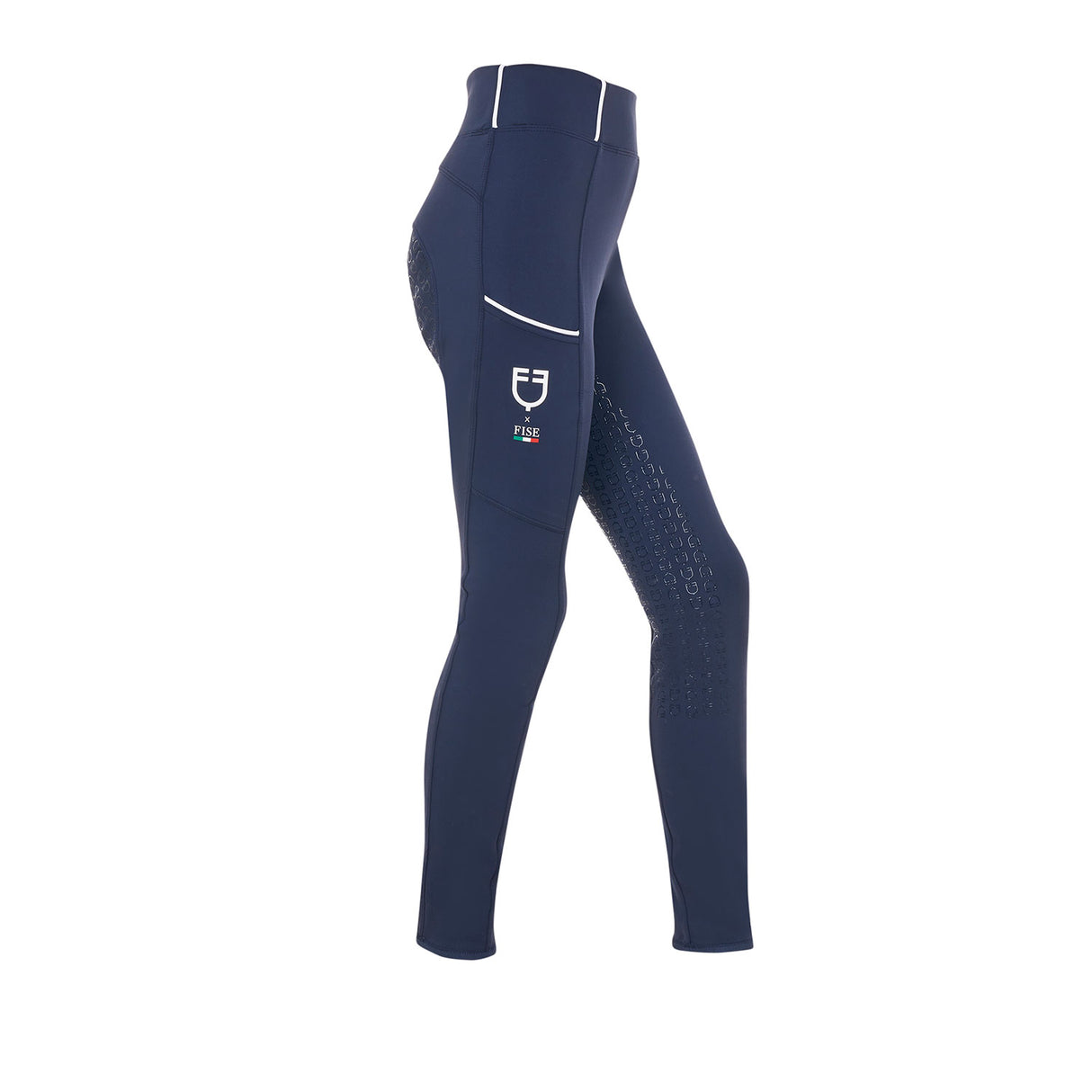 Leggings bambina slim fit full grip Equestro X FISE navy blazer