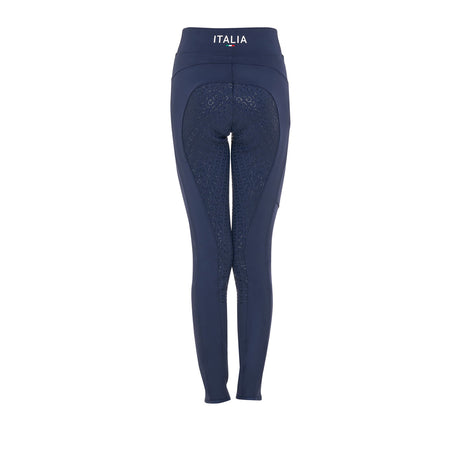 Leggings bambina slim fit full grip Equestro X FISE navy blazer