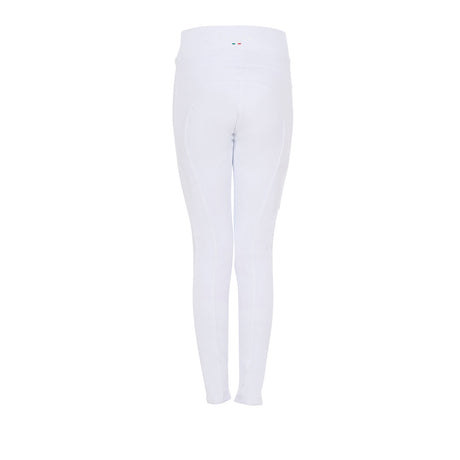 Leggings bambina slim fit full grip Equestro X FISE bianco