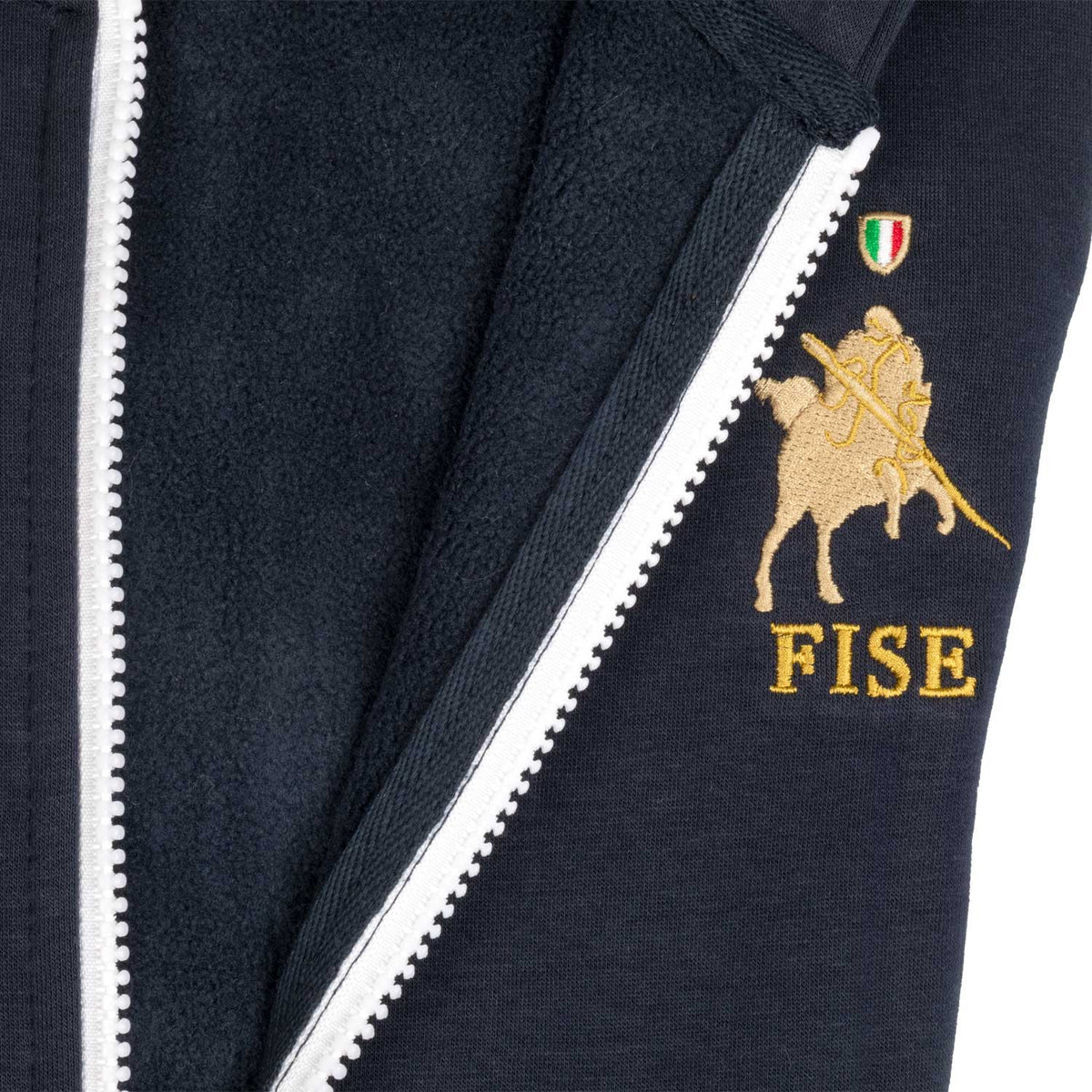 Felpa in pile unisex bambini con cappuccio Equestro x Fise