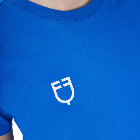 T-shirt donna slim fit Equestro X FISE azzurro