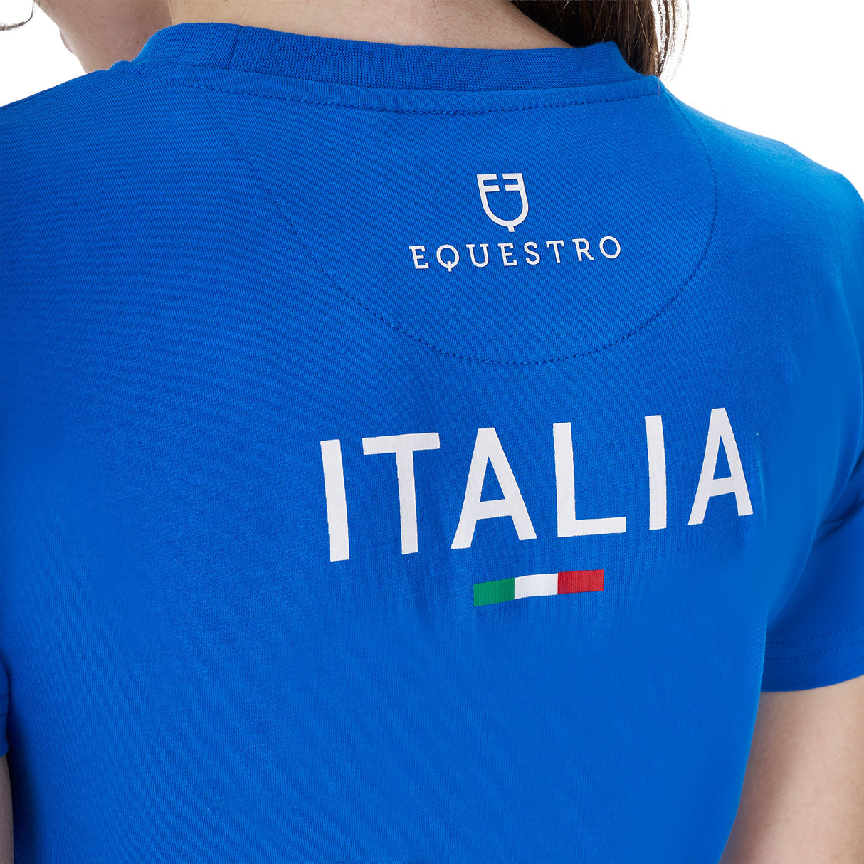 T-shirt donna slim fit Equestro X FISE azzurro