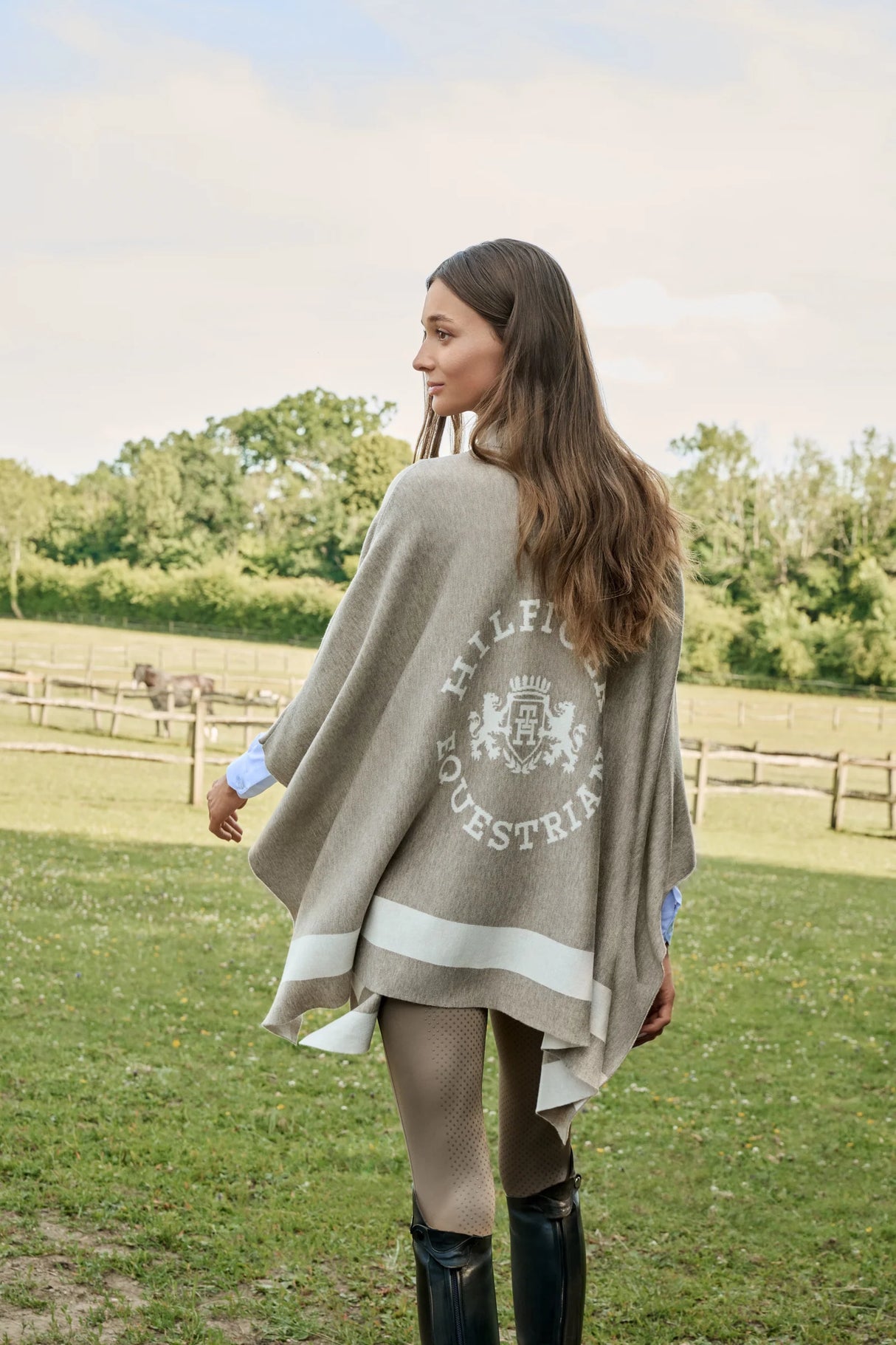 Mantella in maglia Greenwood taupe - one size Tommy Hilfiger