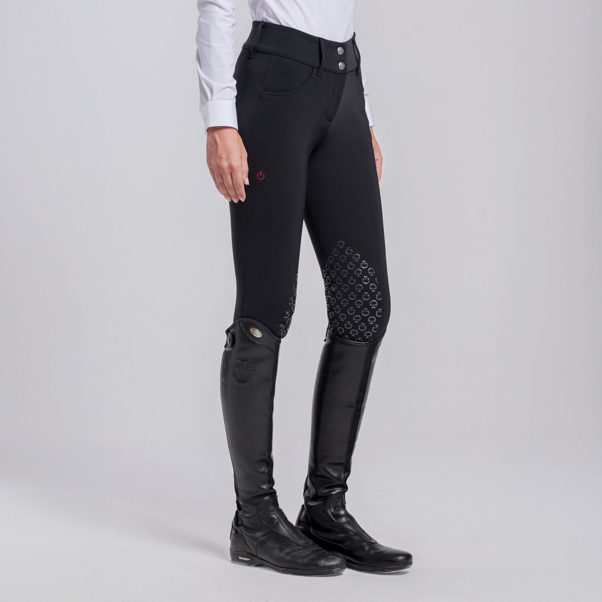 Pantaloni donna da salto con grip al ginocchio realizzati in jersey tecnico Cavalleria Toscana
