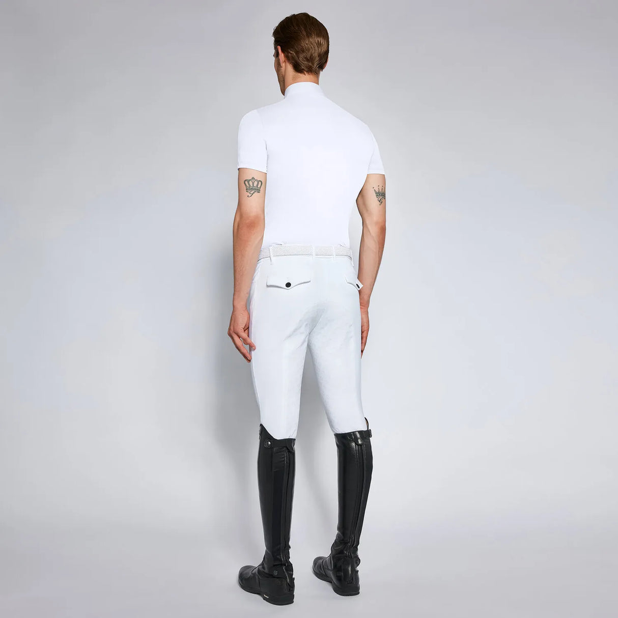 Polo da concorso uomo in piquet tecnico, bottoni e maniche corte Cavalleria Toscana