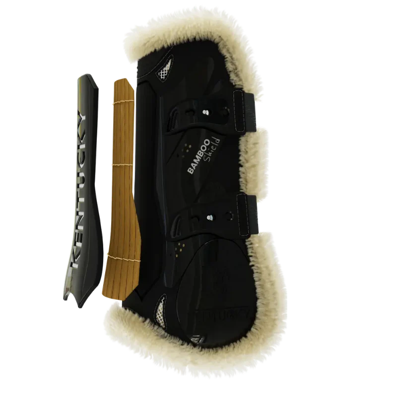 Stinchiere Vegan Sheepskin bottoncini con pelliccia Kentucky marrone
