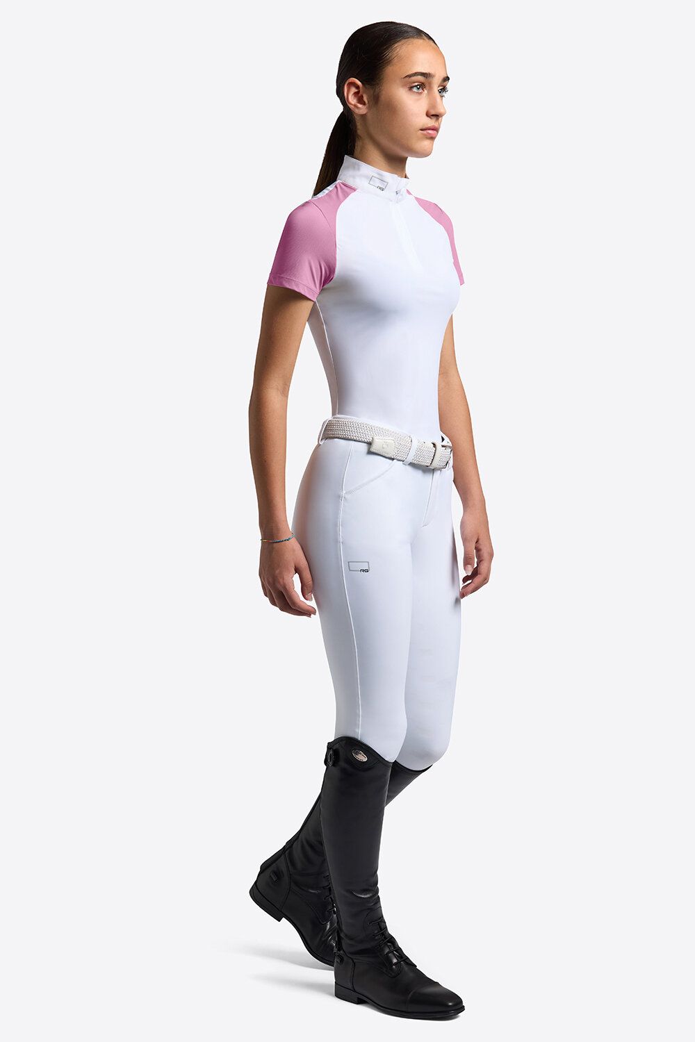 Camicia da gara bambina RG maniche corte con Inserti in Jersey Microforato