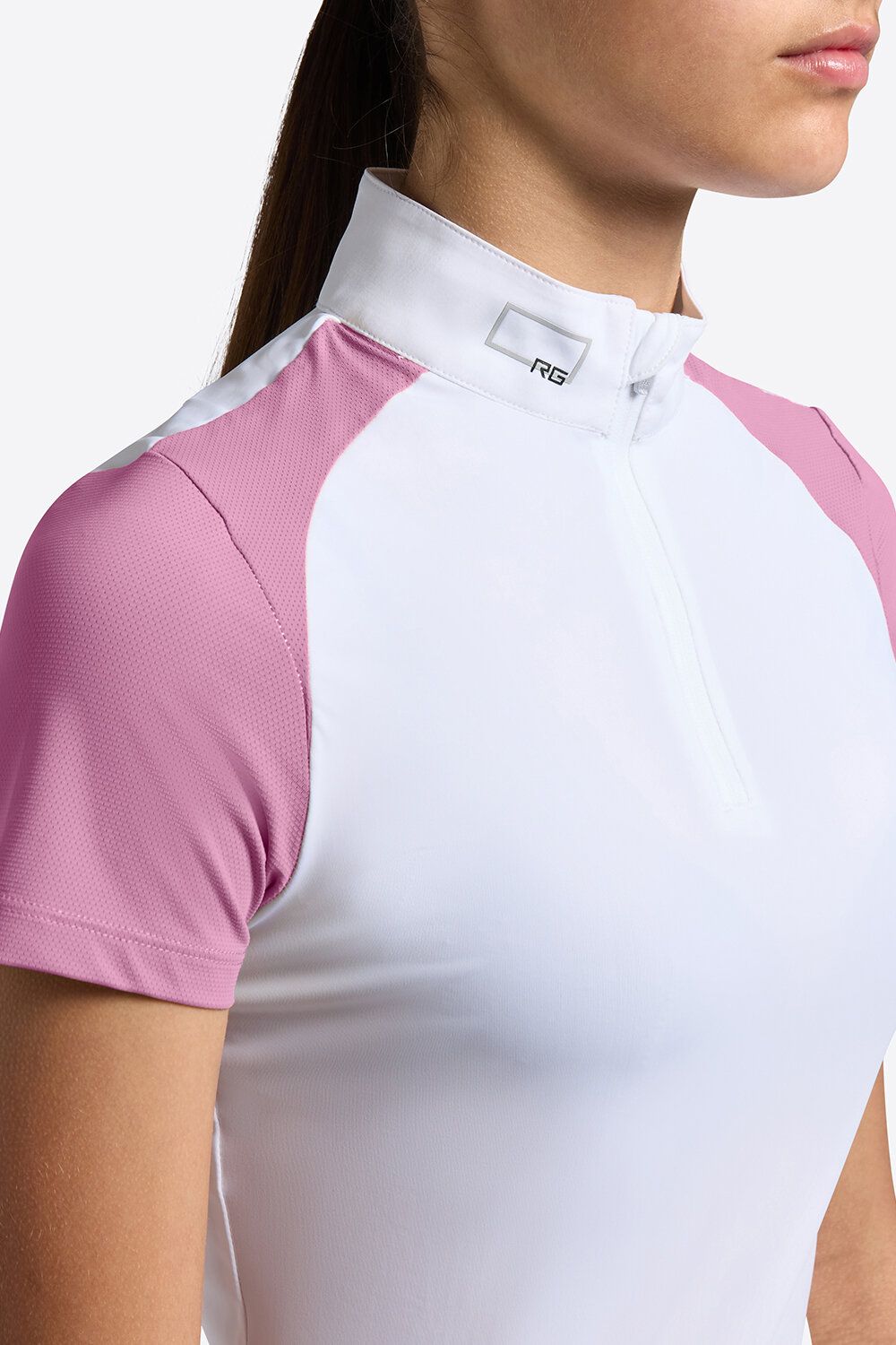 Camicia da gara bambina RG maniche corte con Inserti in Jersey Microforato