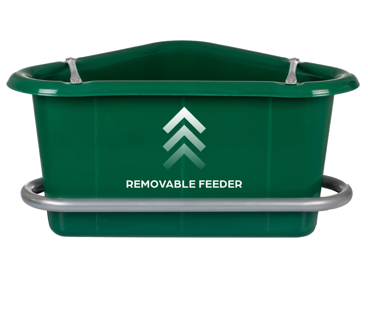 Mangiatoia con telaio metallico e maniglia