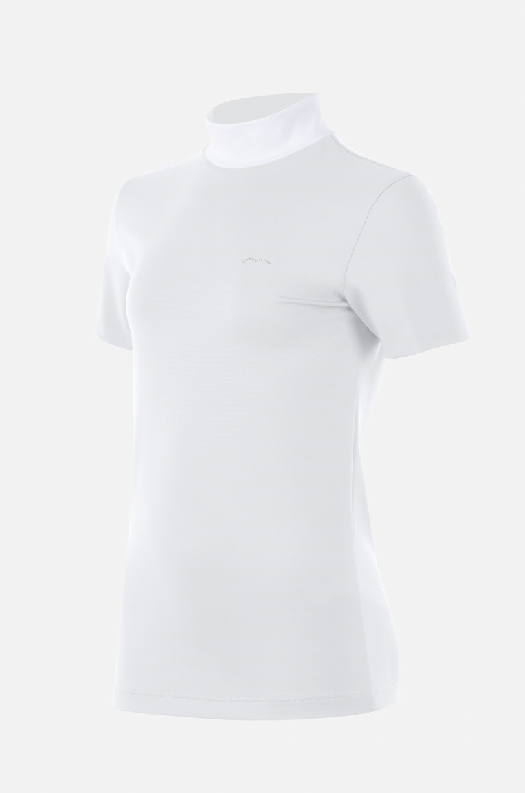 Polo da gara bambina manica corta Berilla bianca