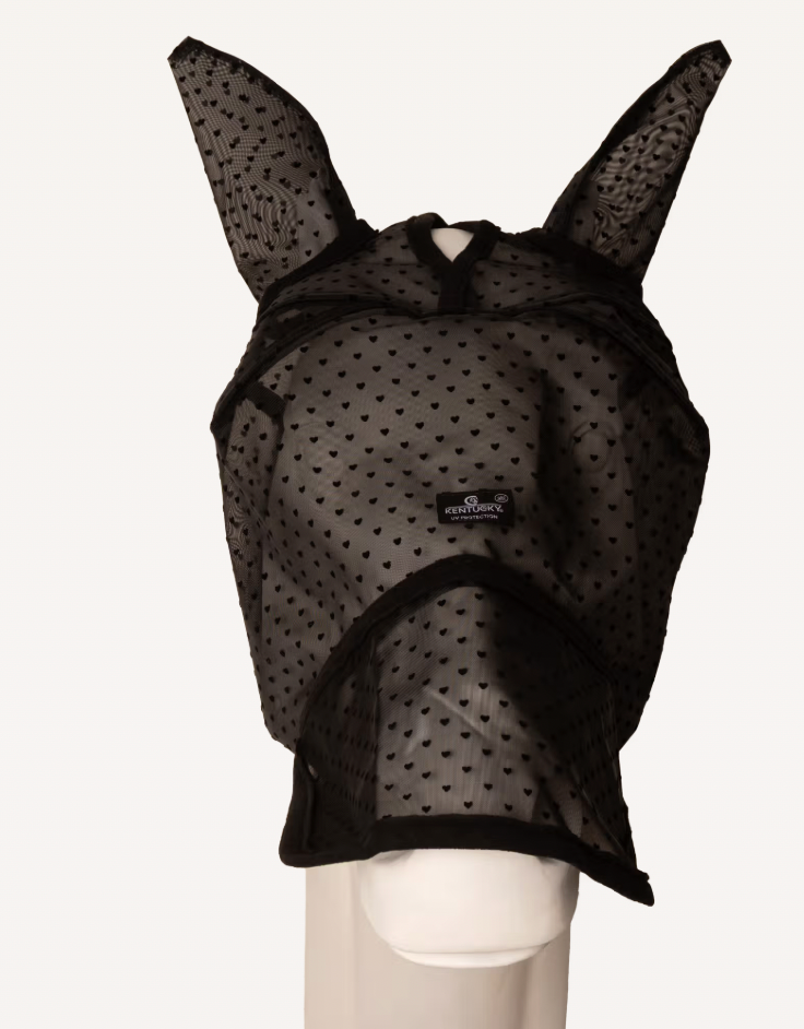 Maschera anti-mosche a forma di cuore con orecchie e naso