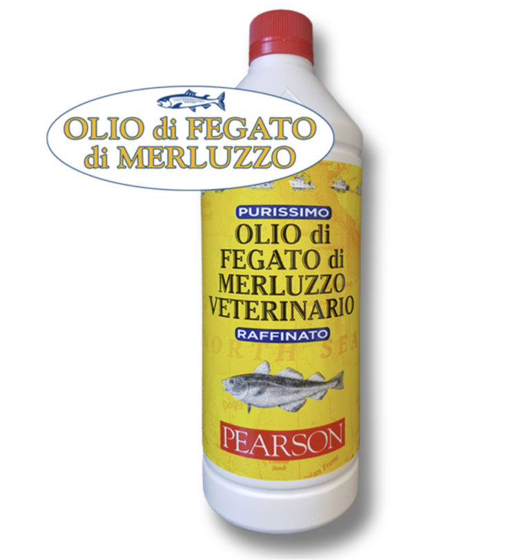 Purissimo olio di fegato di merluzzo raffinato Pearson per uso veterinario