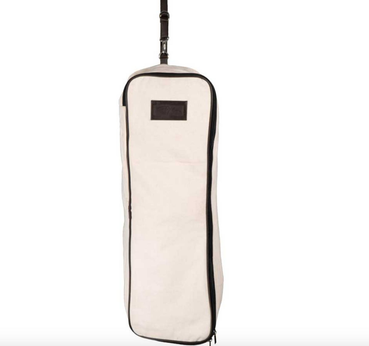 Portatestiere da box in tela Dy'On con rifiniture in cuoio marrone