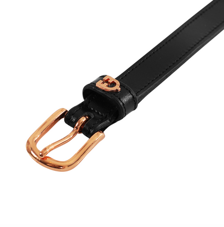 Cintura in cuoio con clincher rosa gold