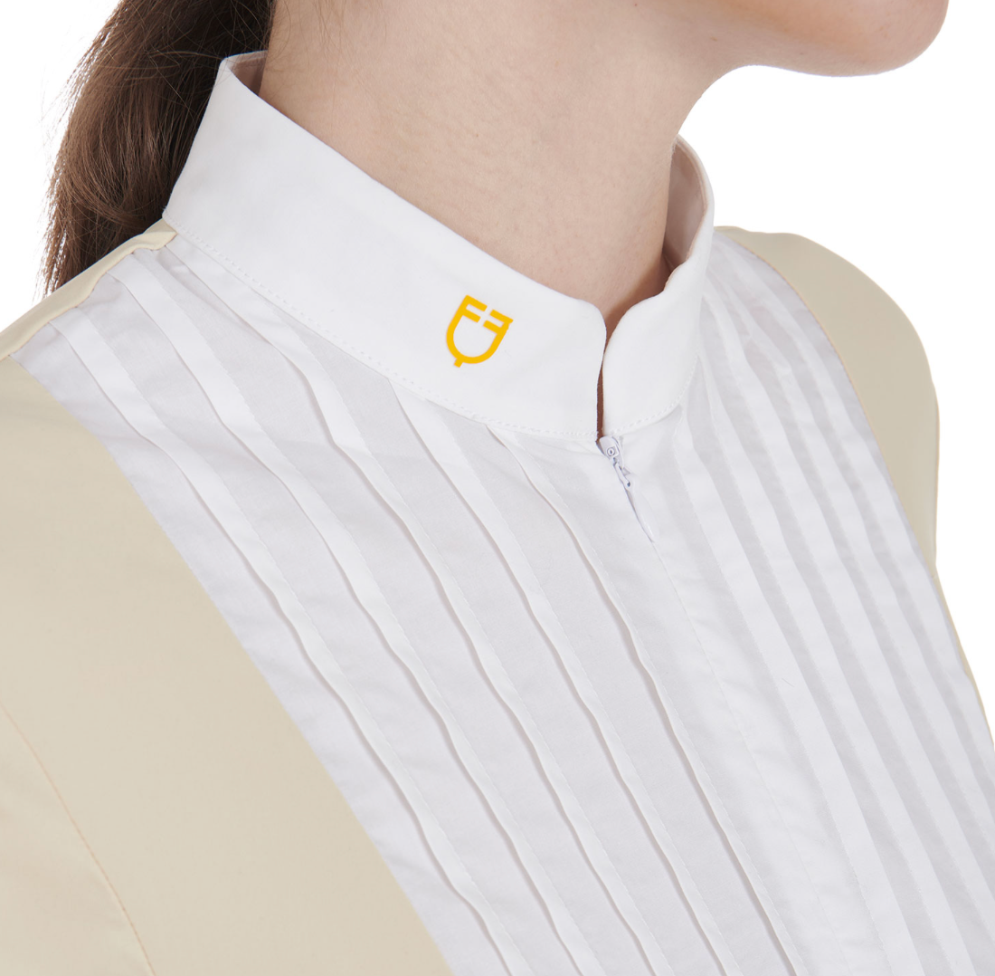 Polo donna slim fit cotone plissettato Equestro