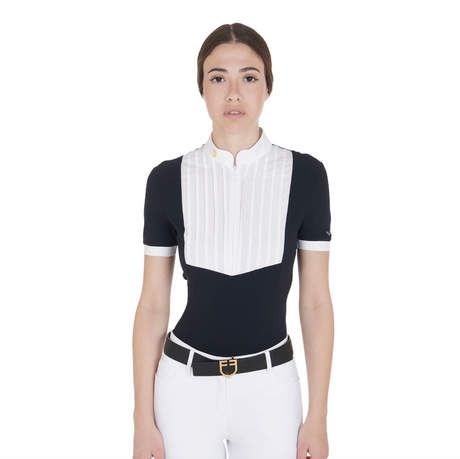 Polo donna slim fit cotone plissettato Equestro