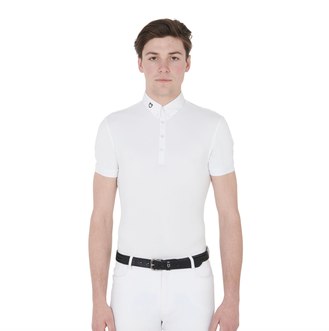 Polo uomo da concorso in tessuto tecnico traspirante Equestro