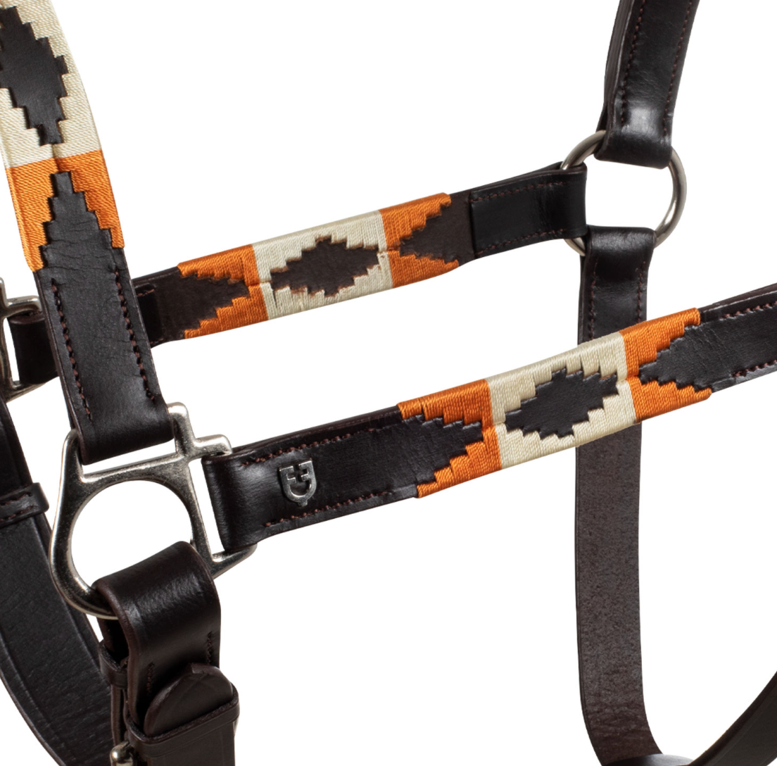 Cavezza in cuoio con decorazioni Navajo Equestro