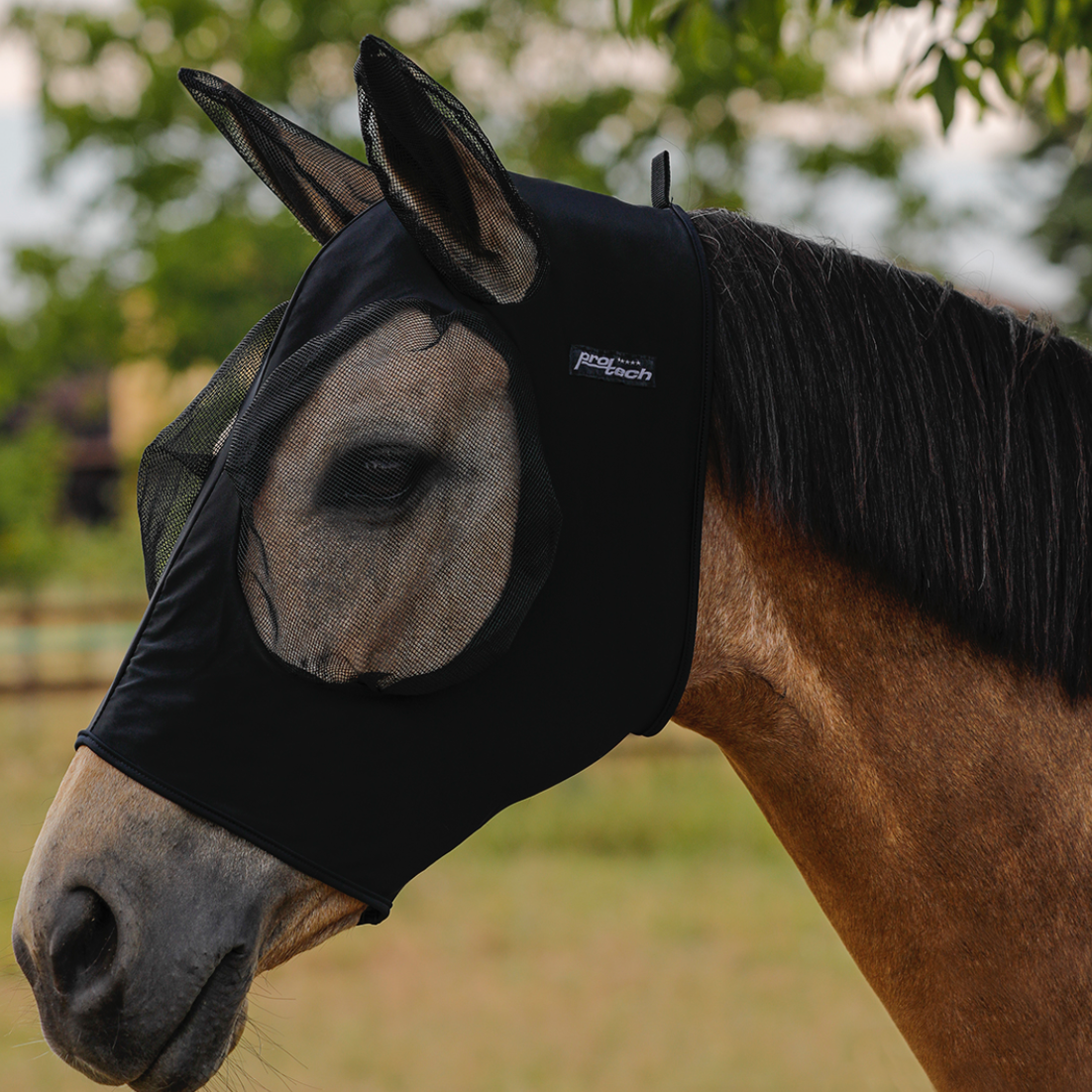 Maschera anti mosche in lycra con copriorecchie tech