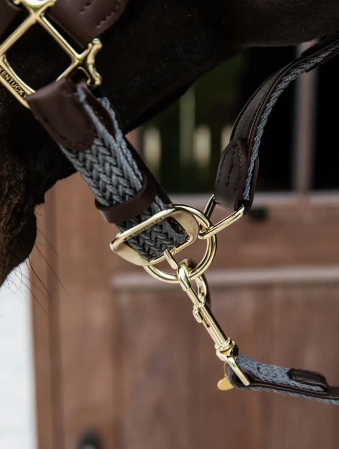 Lunghina da presentazione in nylon trecciato grigio Kentucky